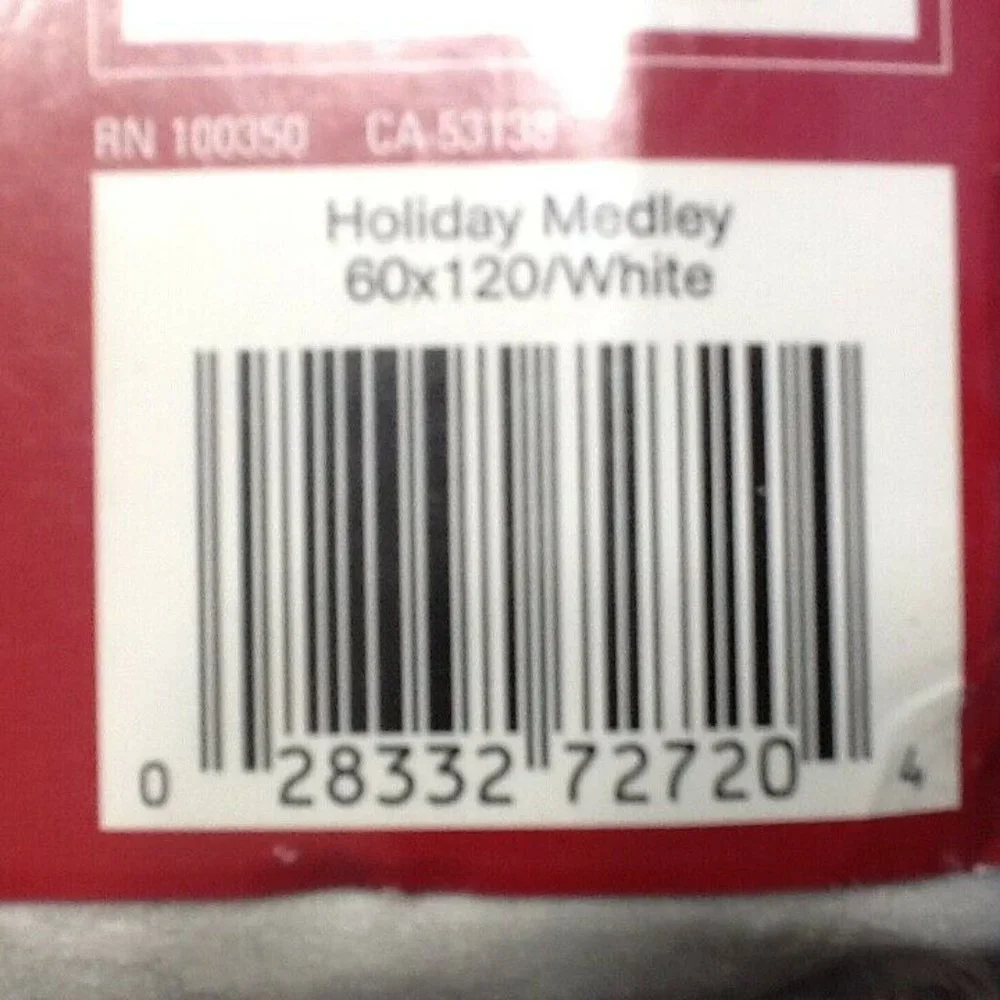 brand new WHITE Holiday Medley Damask 60x120 inch Tablecloth (Seats 10 to 12)